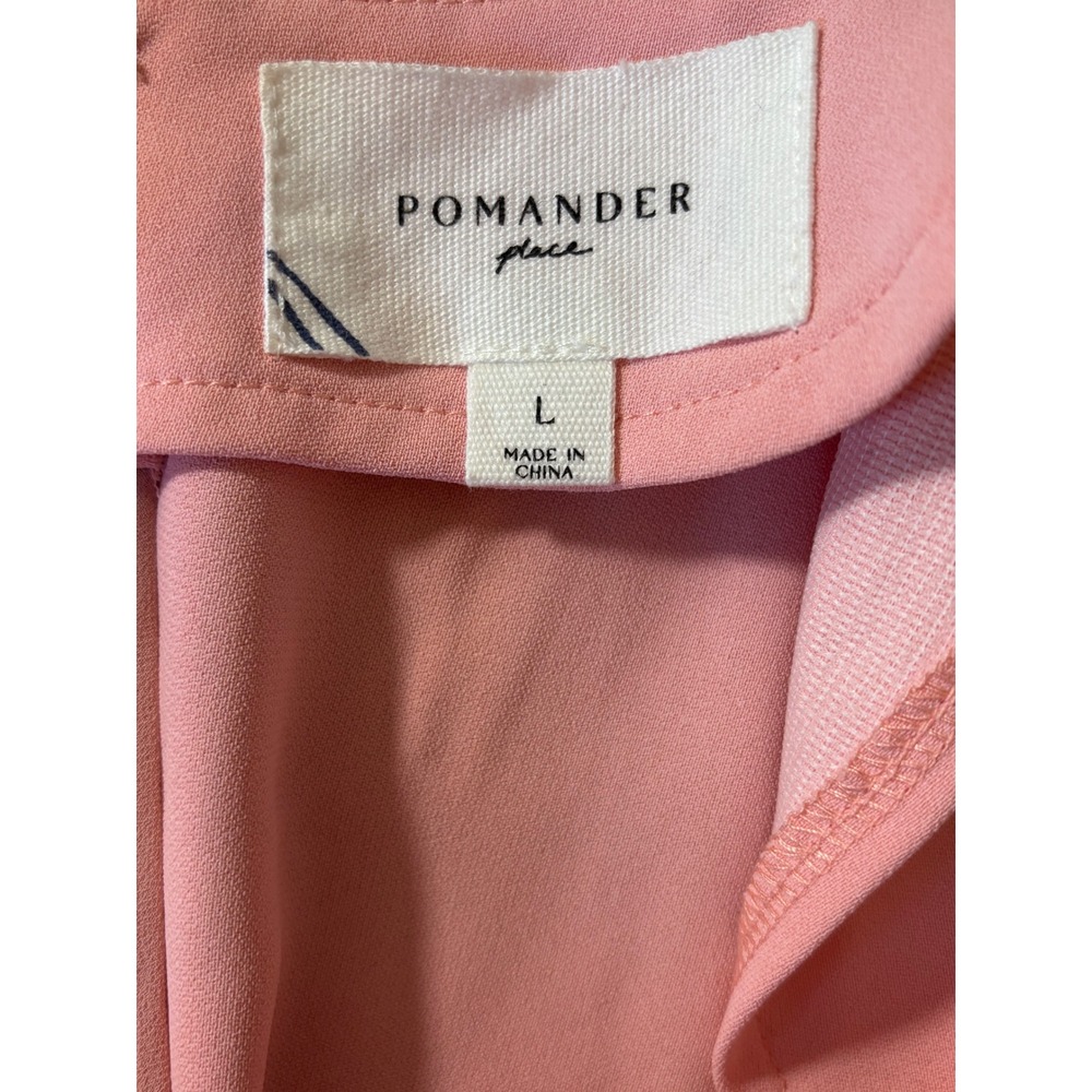 Pomander Place Pink Colorblock V-Neck Velvet Waist Mini Dress B1860 Womens L - Picture 6 of 16
